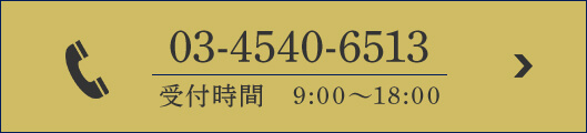 03-4540-6513 受付時間 9:00~18:00